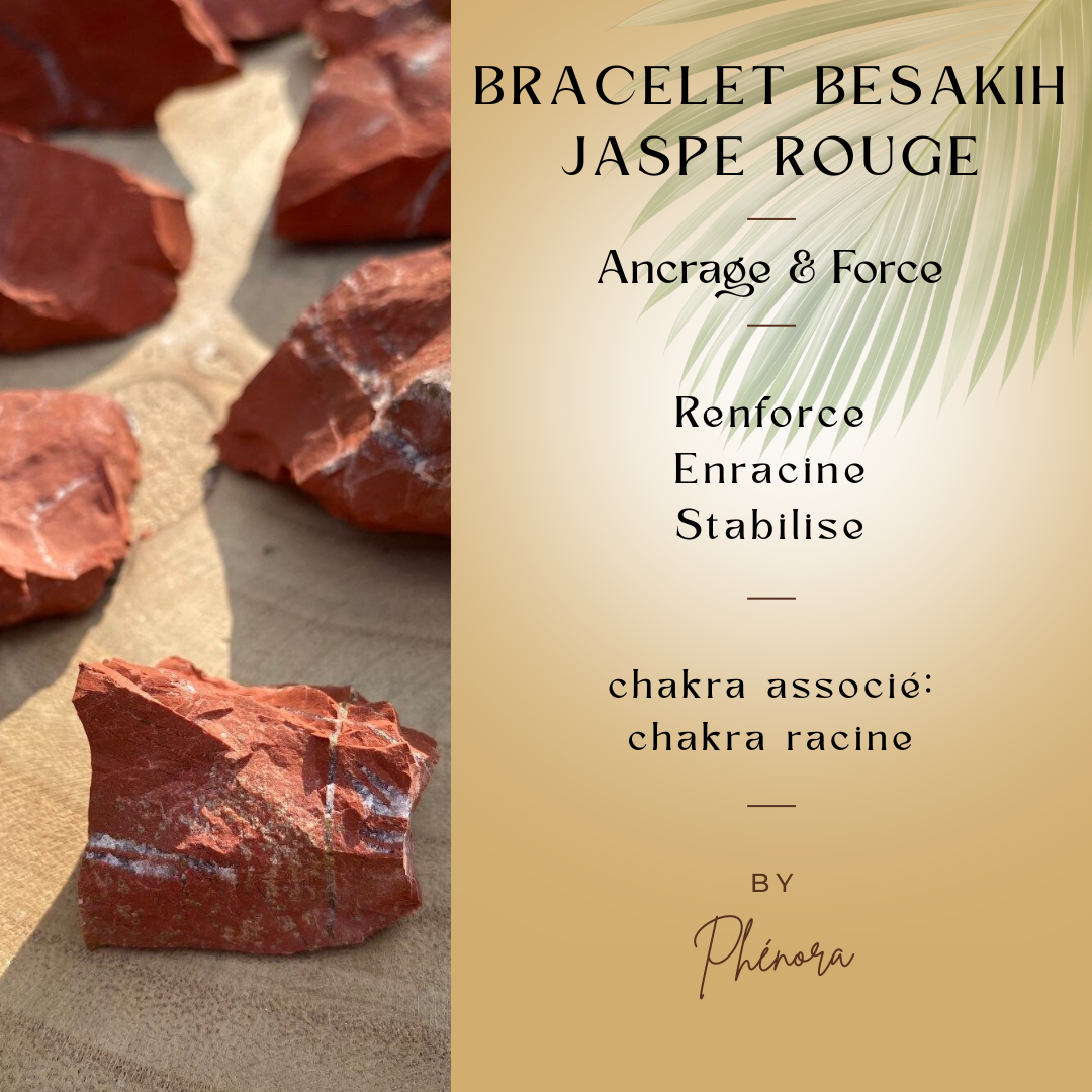 Bracelet Besakih - Jaspe Rouge