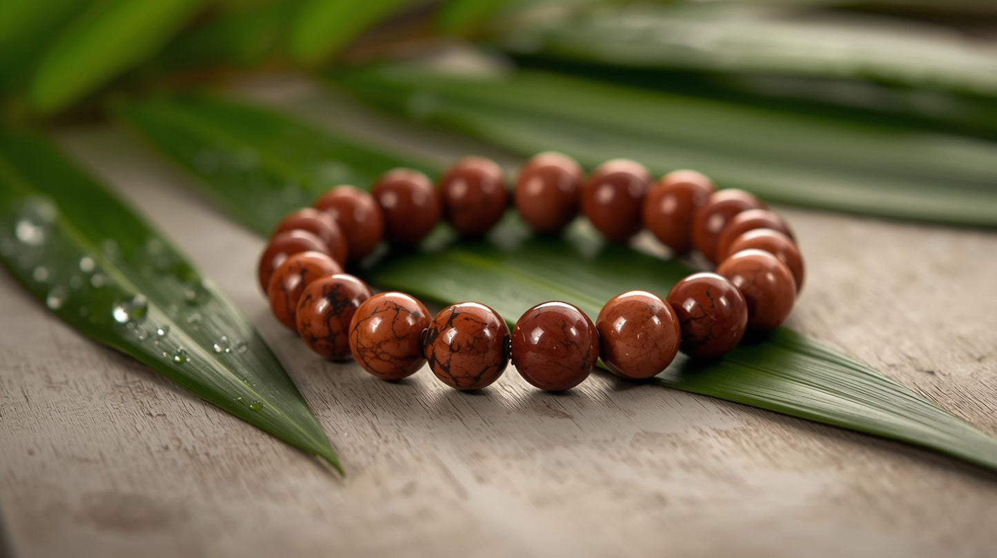 Bracelet Besakih - Jaspe Rouge